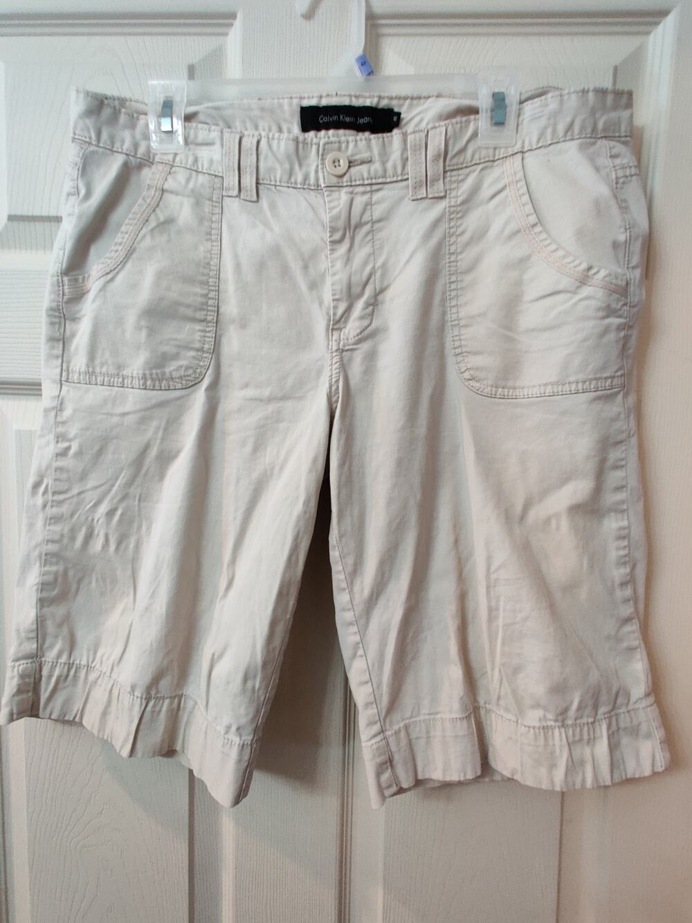 Calvin Klein Jeans Khaki Shorts Women's Size 12 Cargo Shorts Preppy Summer